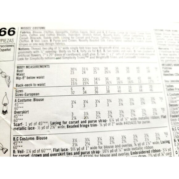 Simplicity Sewing Pattern 9966 Misses Size 14-20 RR Medieval Costume Uncut - Picture 4 of 9